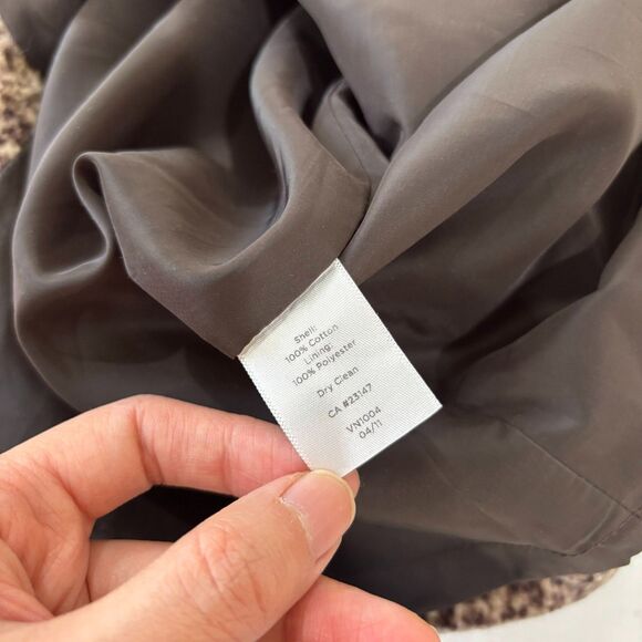 Talbots Animal Print Brown Pencil Skirt 2 Velvet Rockability Old Money Classic - Picture 7 of 7